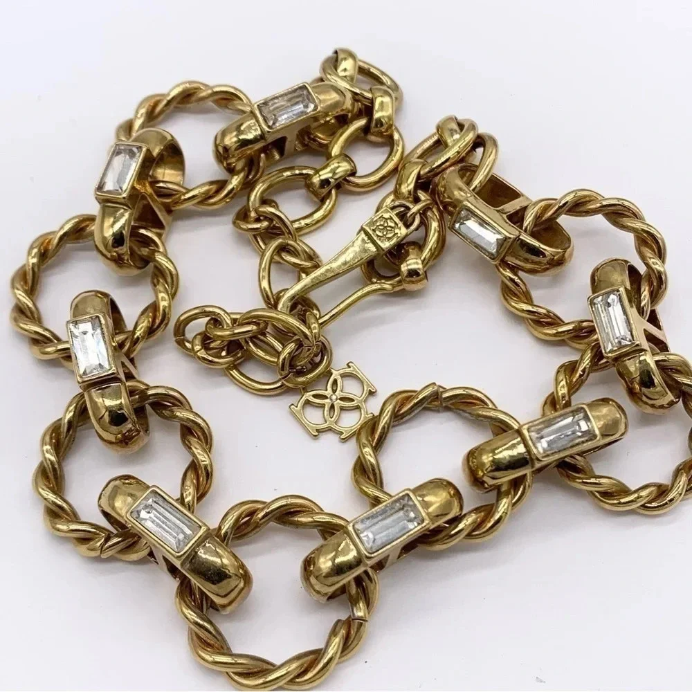 Ann Taylor Gold Jeweled Links Necklace